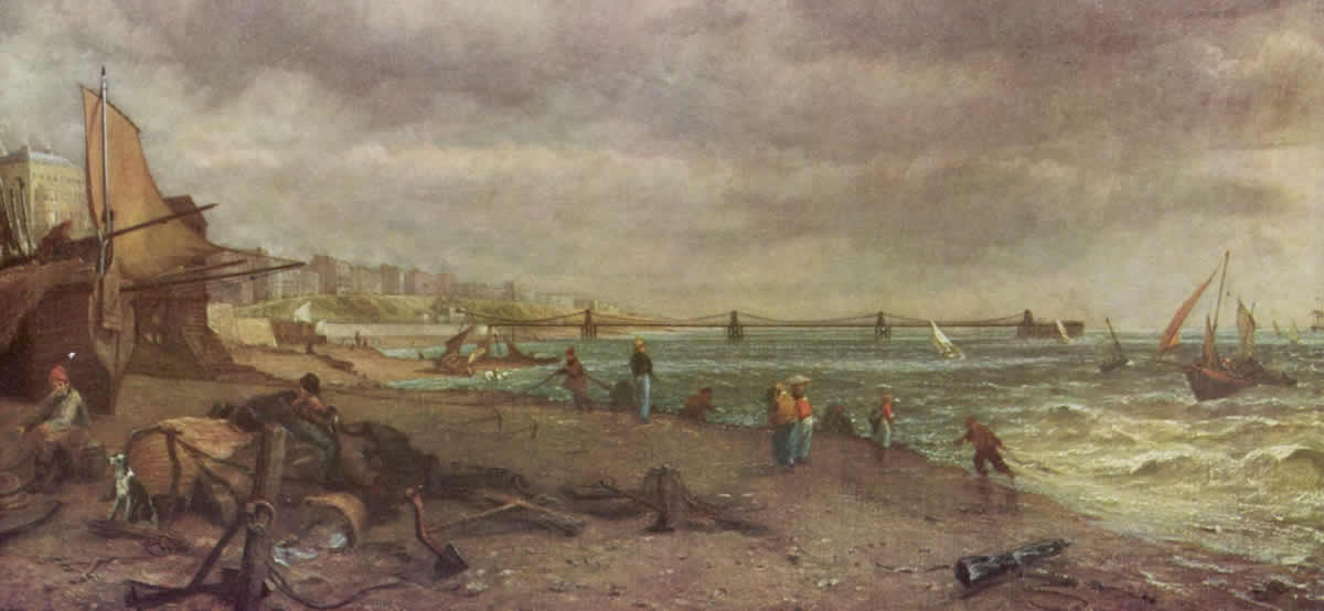 Painting of Brighton Chain Pier by John Constable