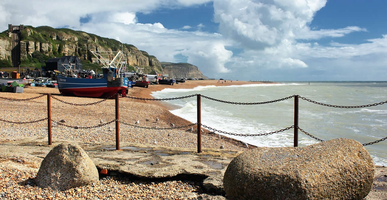 The beach at Hastings