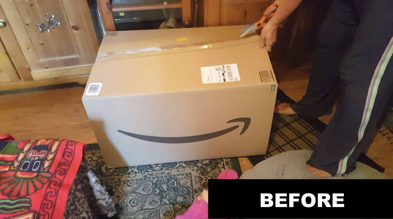 amazon large box before being opened