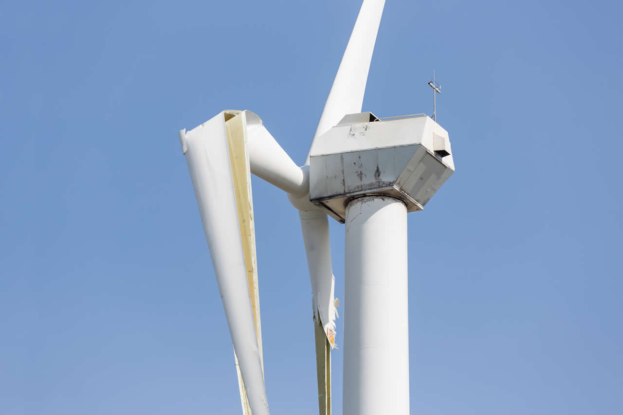 A broken wind turbine blade