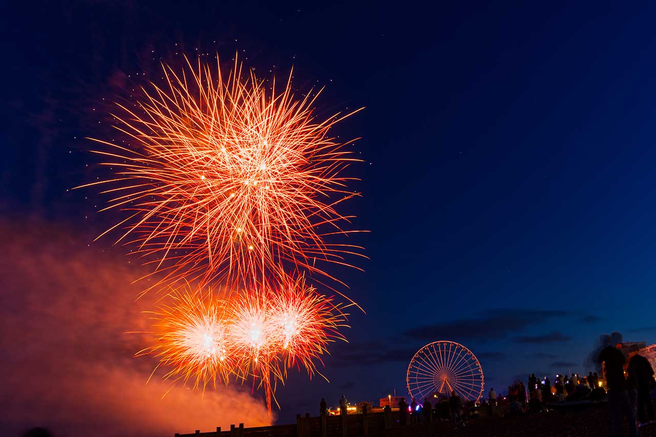 The closing firework display for the Eastbourne Airshow on Sunday night
