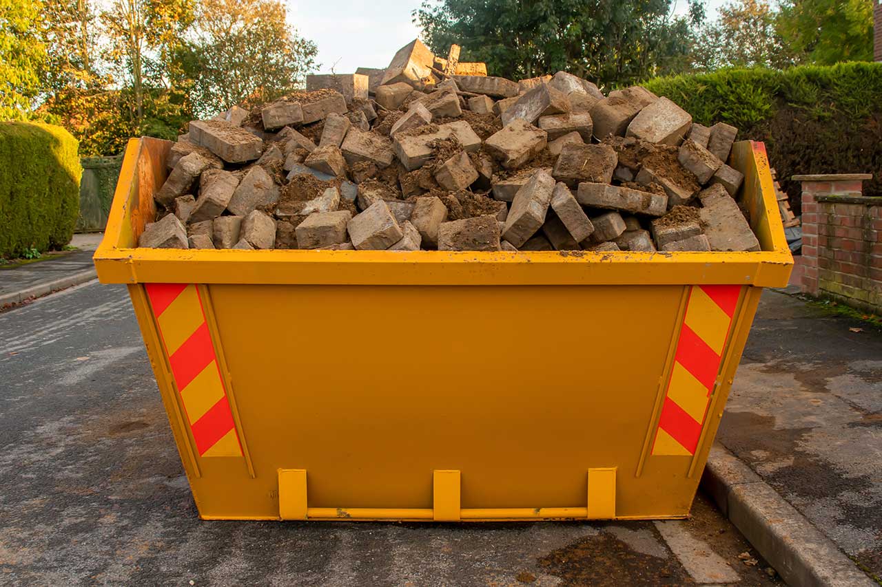 A skip full of bricks